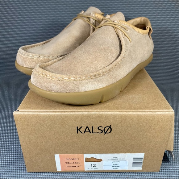 Kalso Earth Shoe Other - Kalso Earth Shoe Darby Suede Leather Negative Heel Men’s US 12 EU 45 Natural